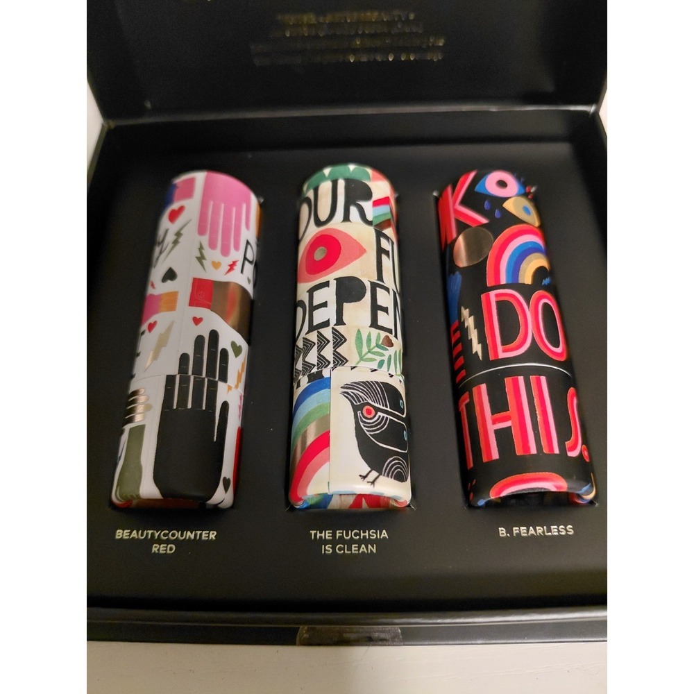NIB discontinued Beautycounter Give 'Em Lip Lipstick Trio.